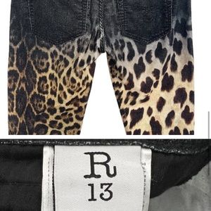 R13 “Alison” leopard print faded jeans ( any size )